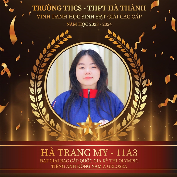 VINH DANH NHỮNG GƯƠNG MẶT XUẤT SẮC CỦA TRƯỜNG HÀ THÀNH