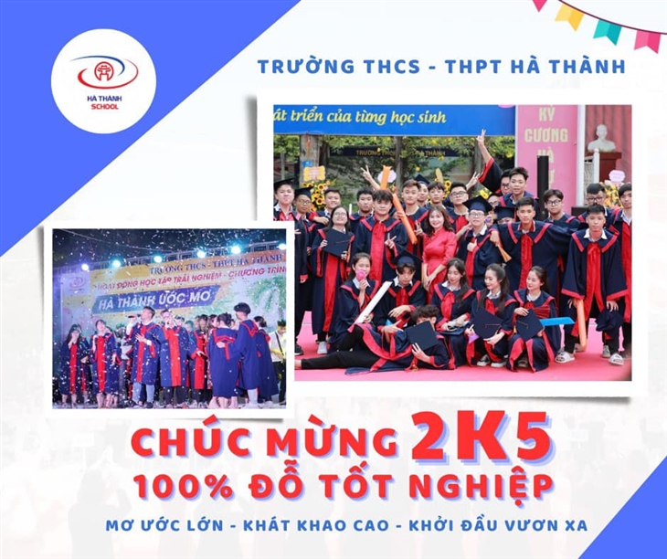 TRUỜNG HÀ THÀNH - NĂM THỨ 8 LIÊN TIẾP ĐẠT TỈ LỆ ĐỖ 100% TỐT NGHIỆP THPT